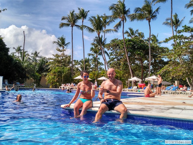 En la piscina